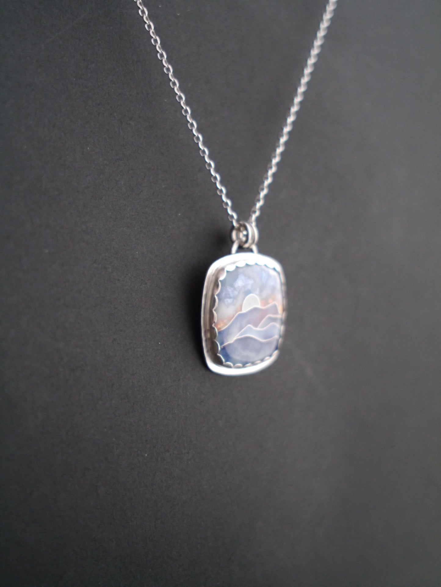 Blue Ridge Mountainscape Cloisonné Pendant