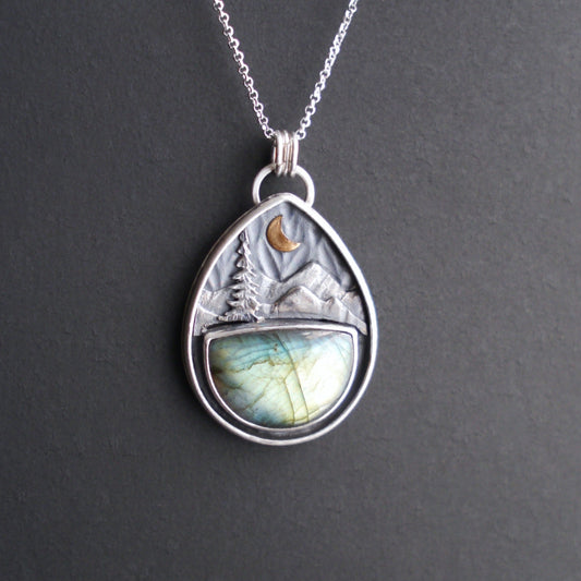 Labradorite Mountain Moonlight Pendant (1)