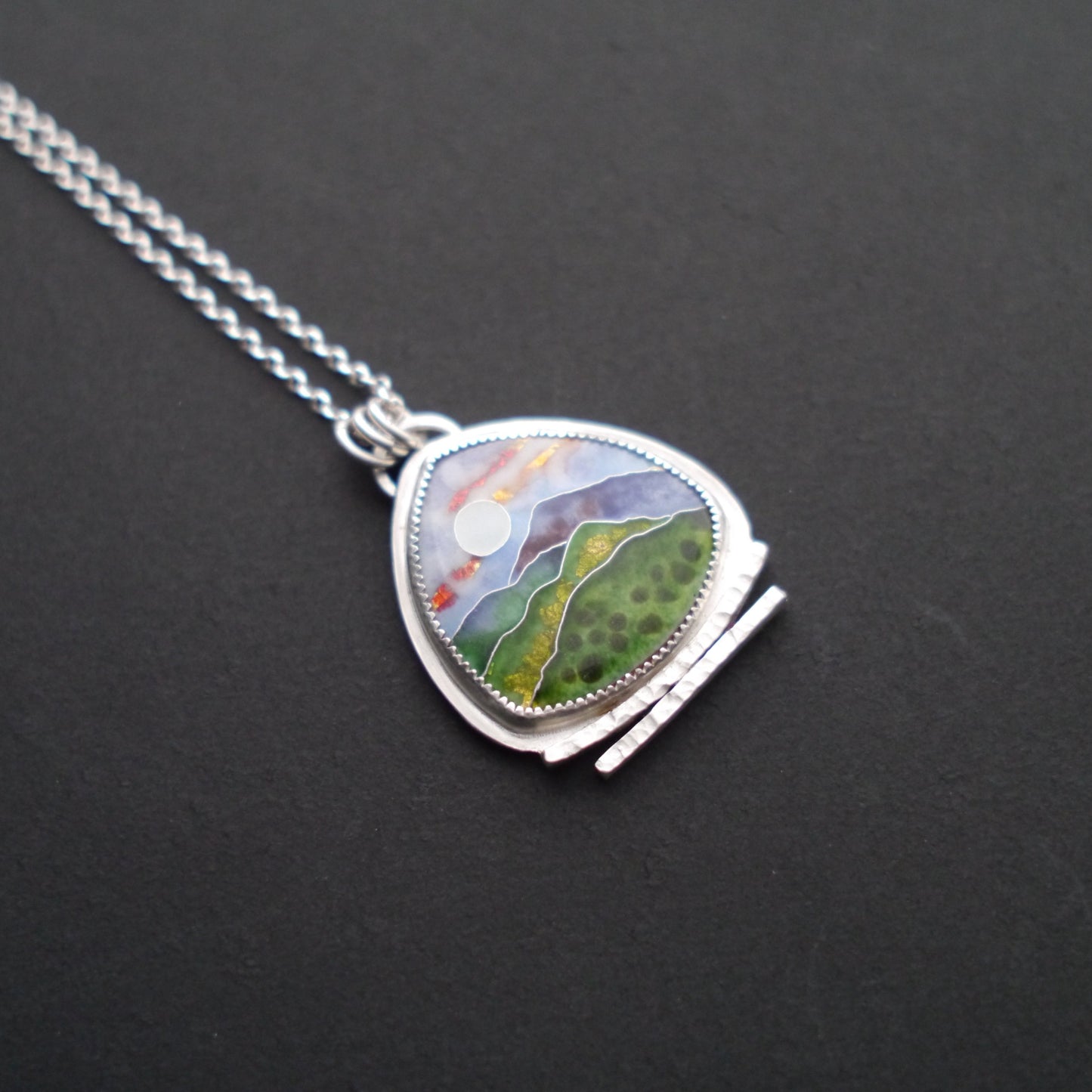 Blue Ridge Mountainscape Cloisonné Pendant