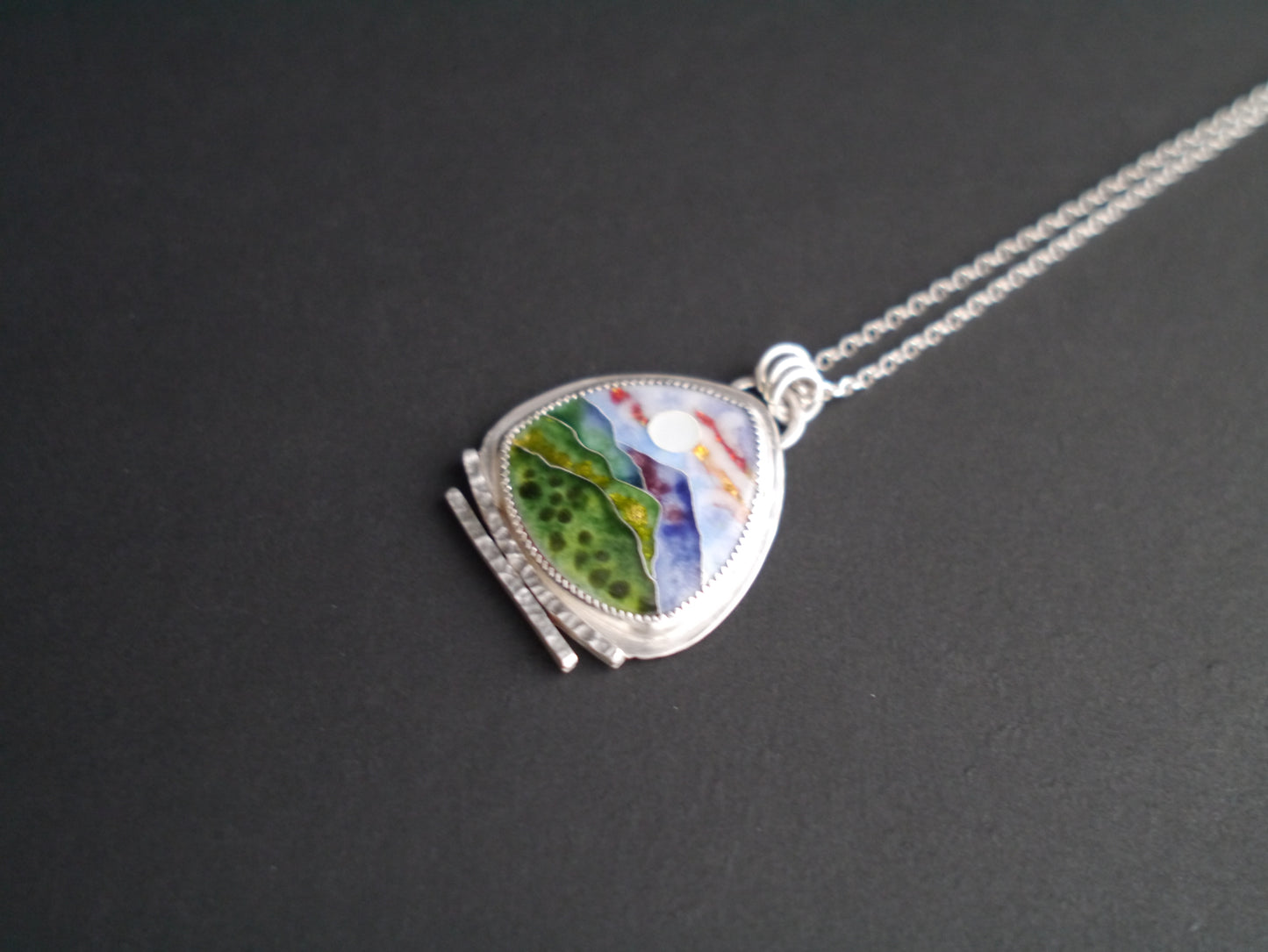 Blue Ridge Mountainscape Cloisonné Pendant