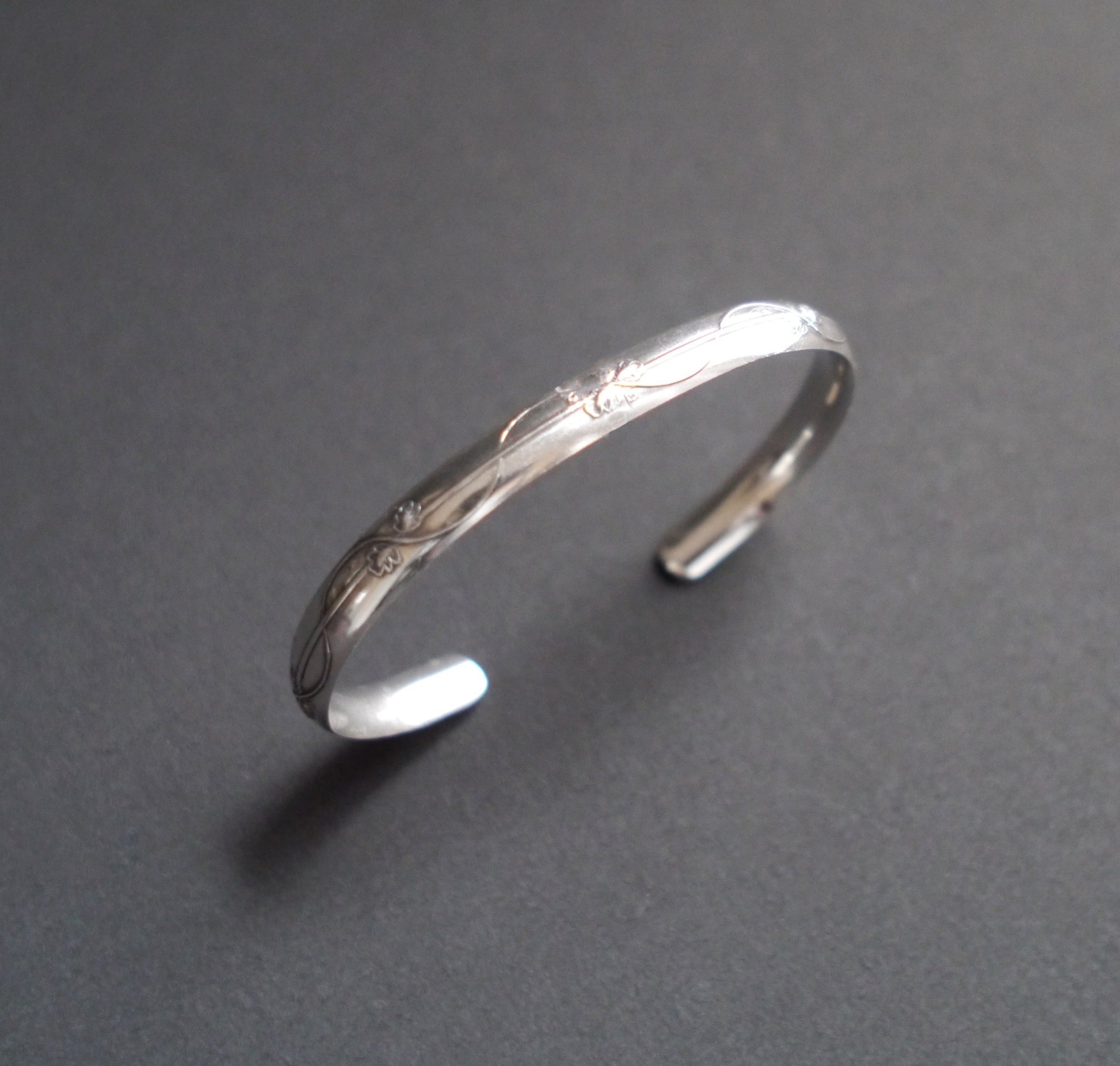 Floral Vine Comfort Cuff in 6mm Sterling Sliver