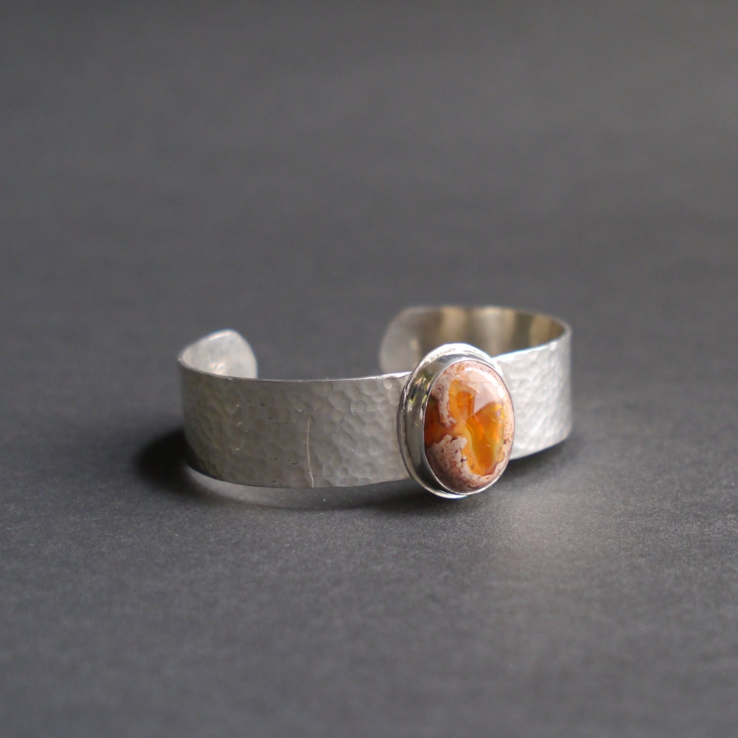 Mexican Fire Opal Statement Cuff in Sterling Silver