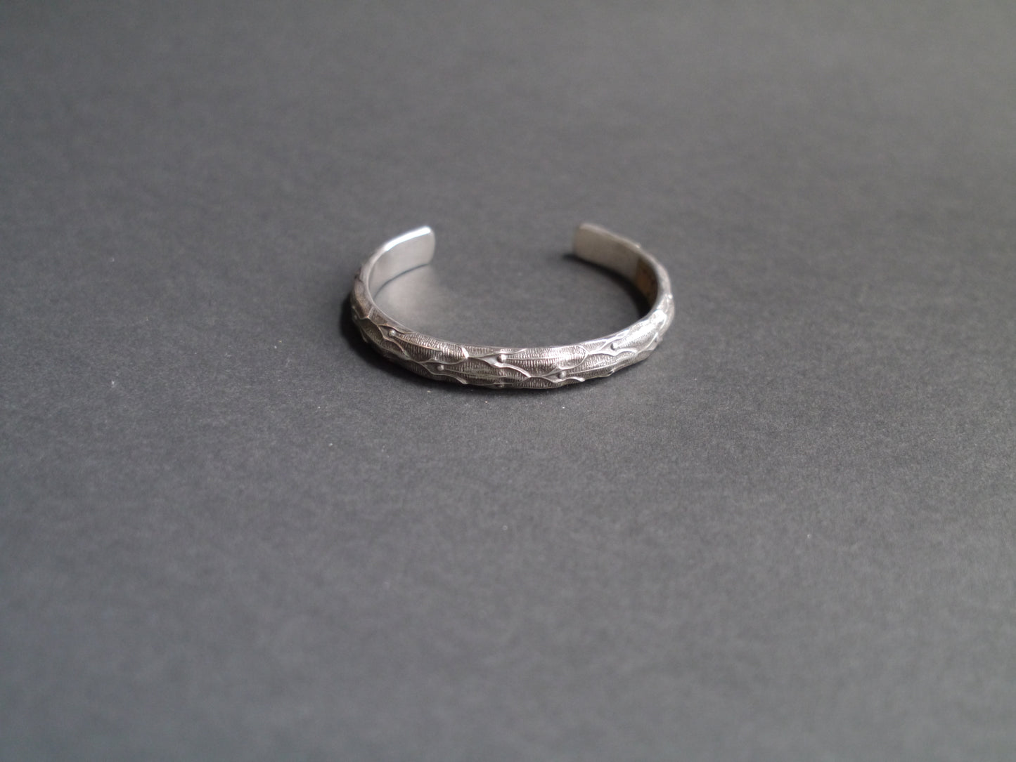Organic Textured Cuff in 8mm Sterling Silver