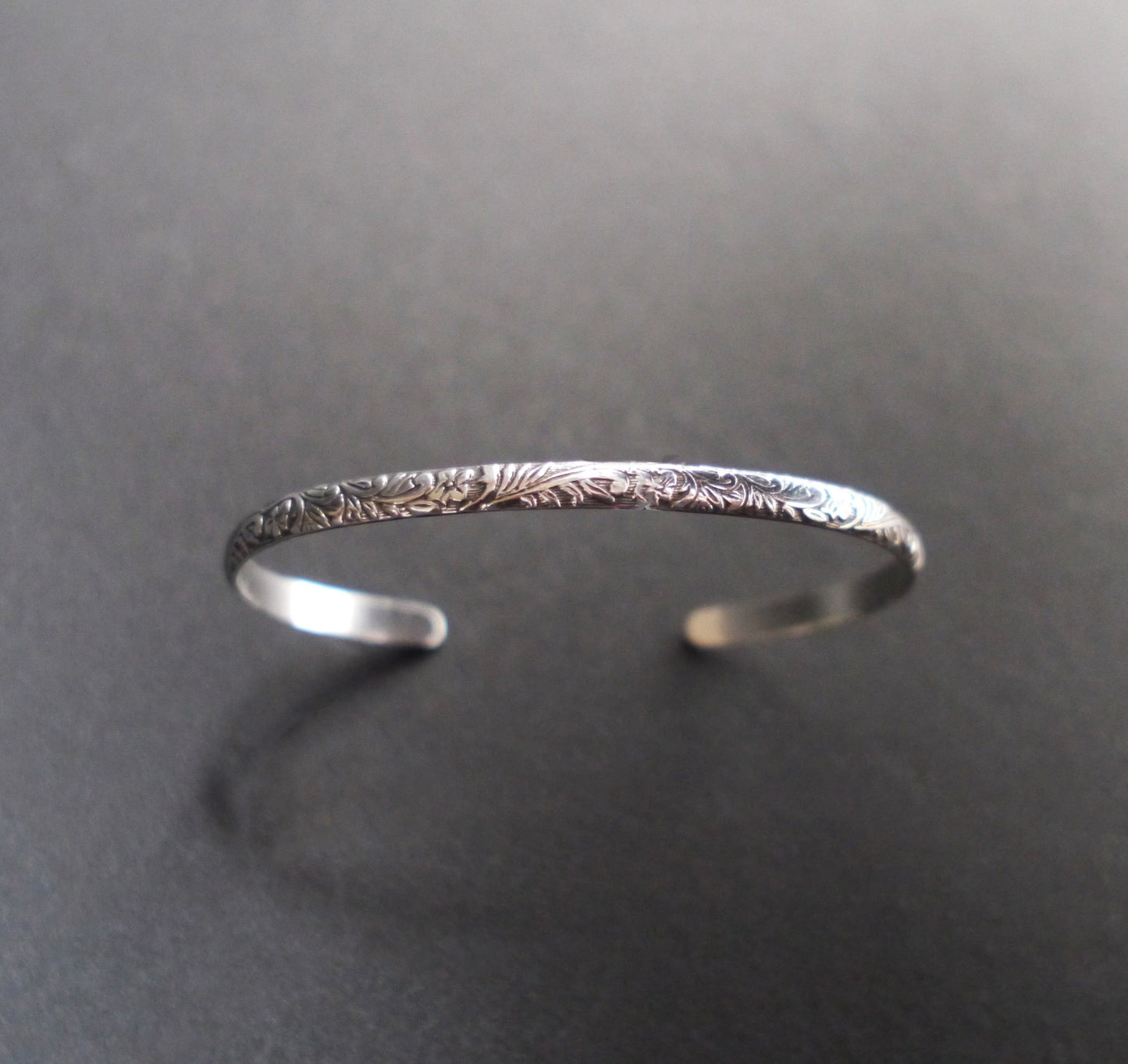 Floral Vine Cuff in 4mm Sterling Silver