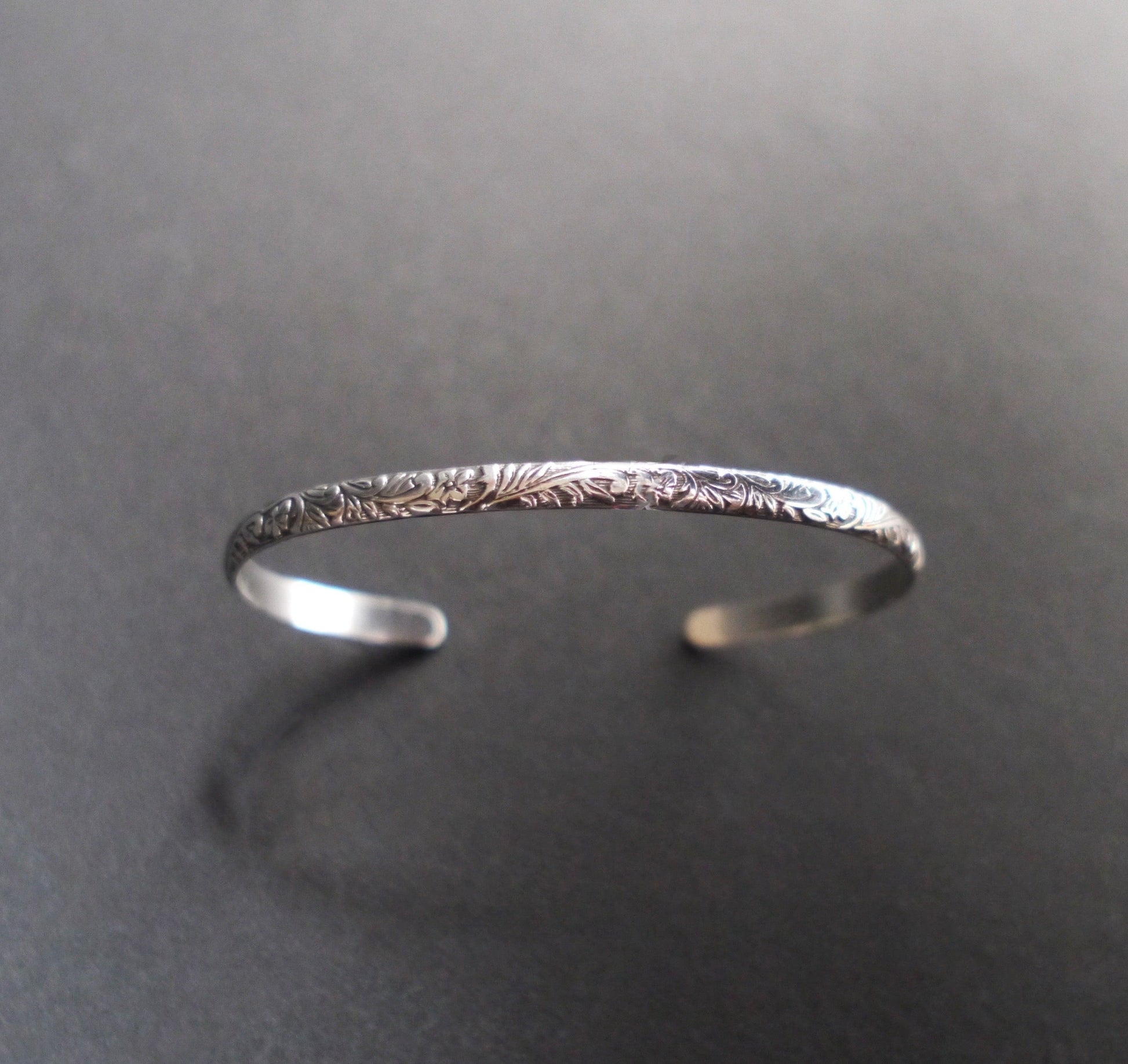 Floral Vine Cuff in 4mm Sterling Silver