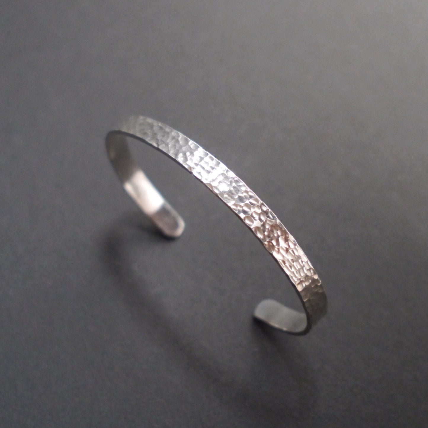Hammered Texture Cuff in 6mm Sterling Silver