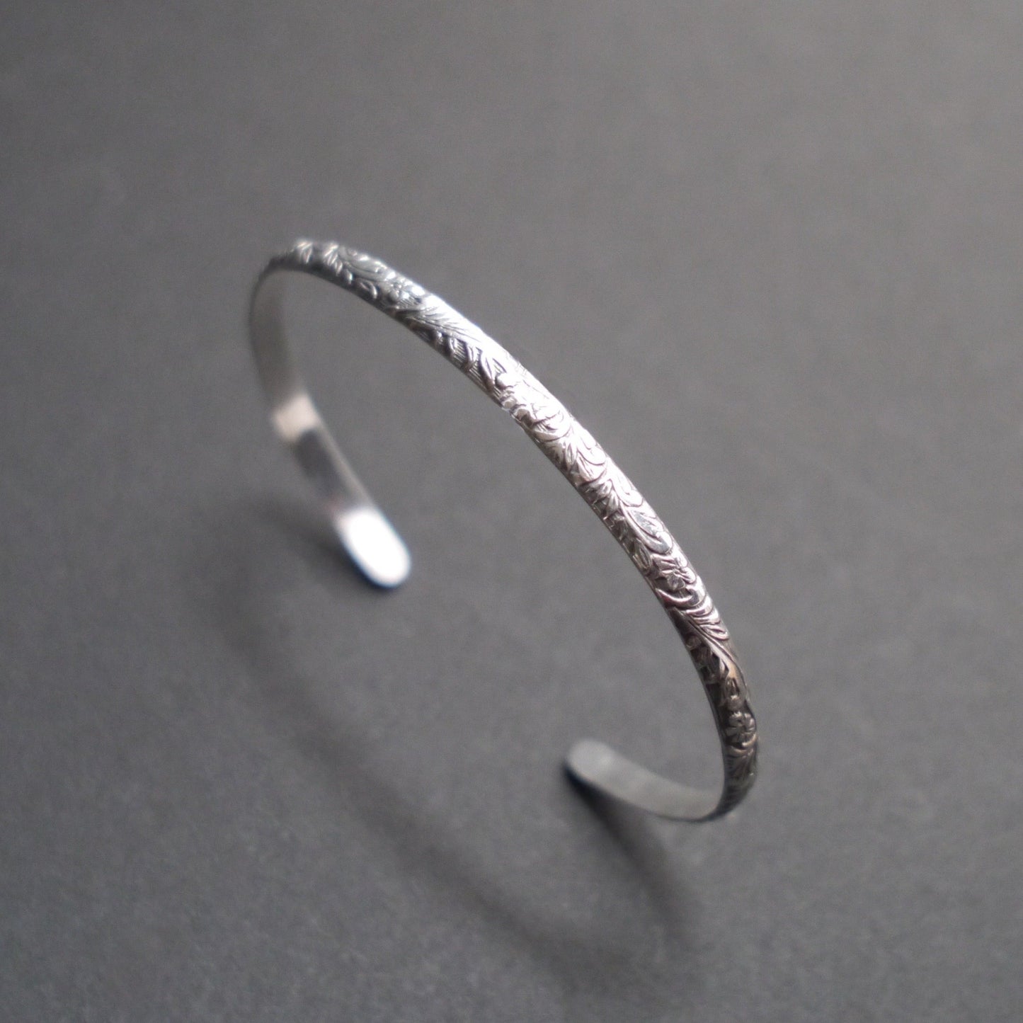 Floral Vine Cuff in 4mm Sterling Silver