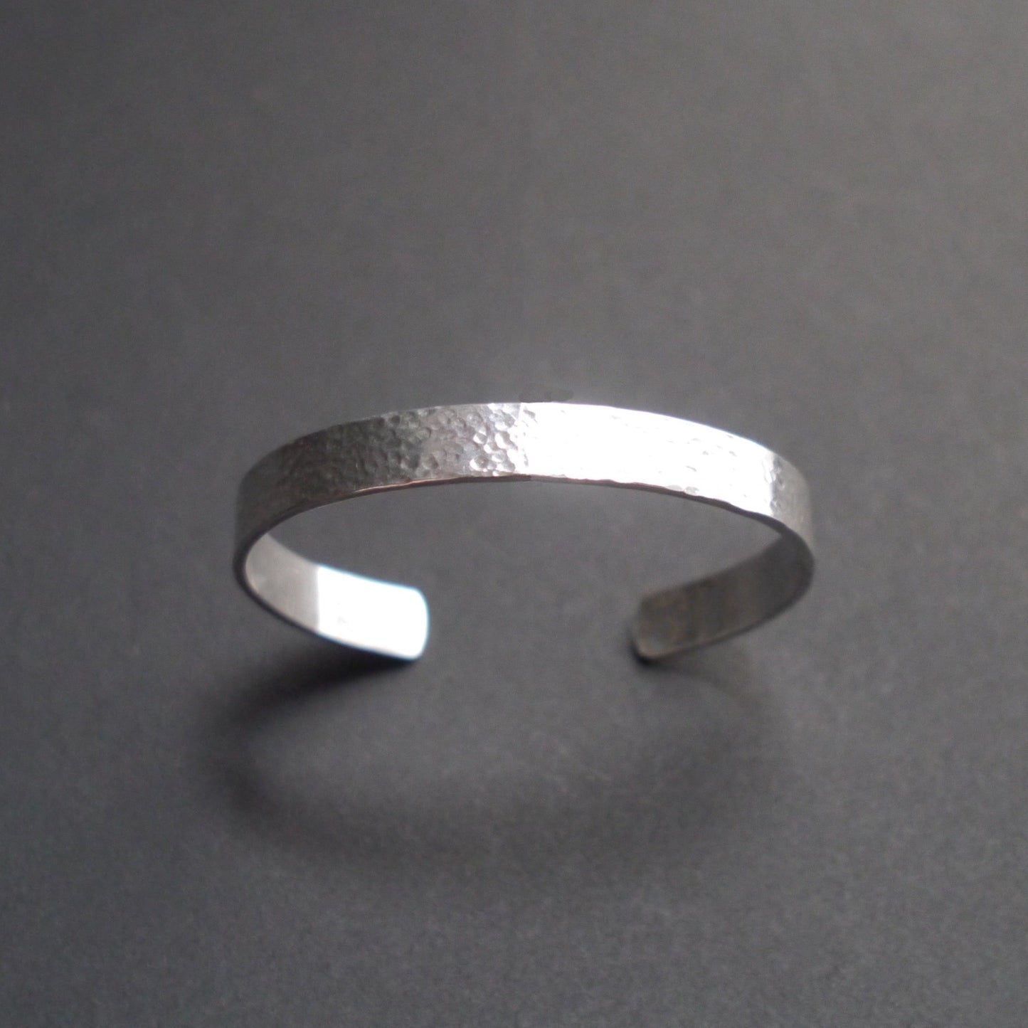 Hammered Texture Cuff in 8mm Sterling Silver