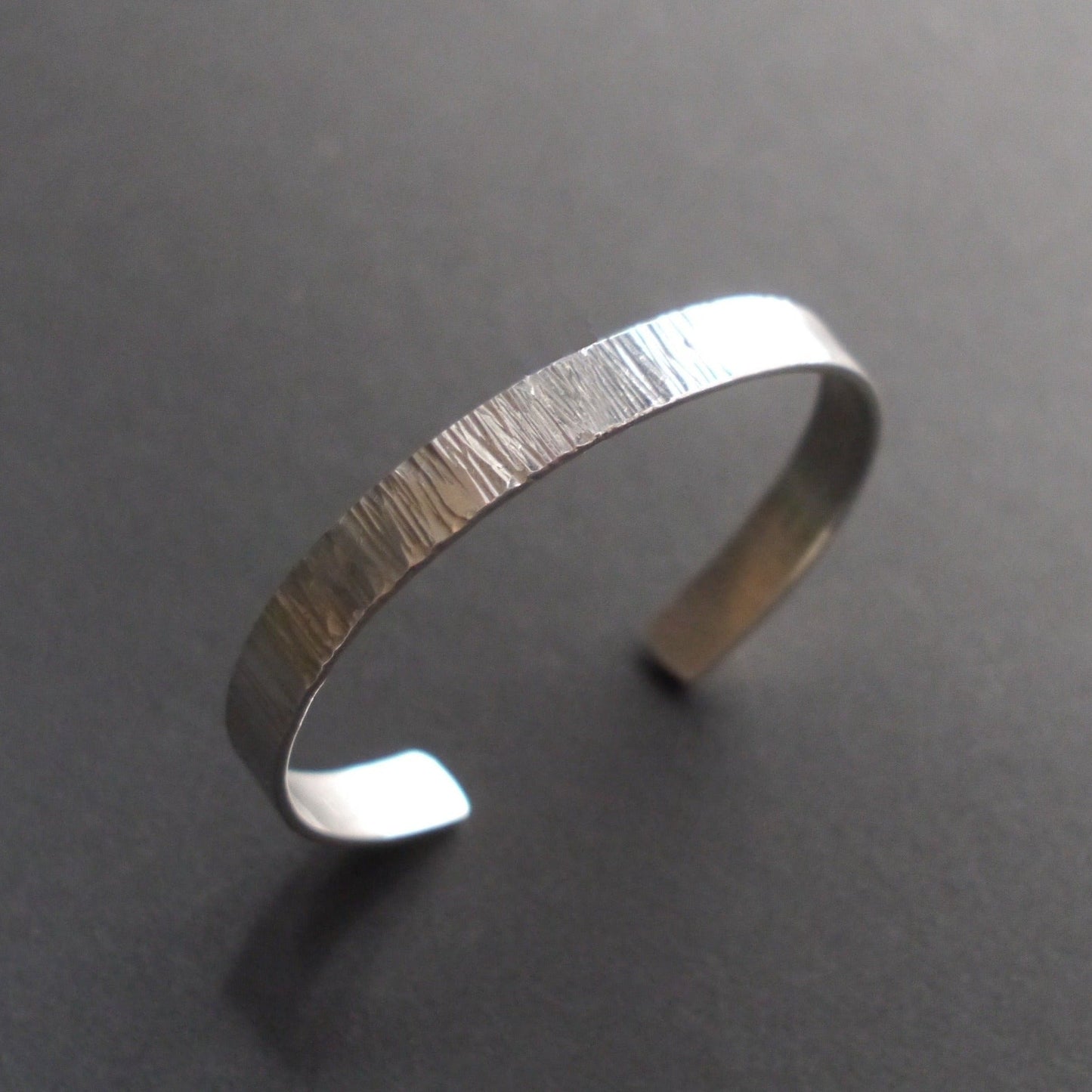 Ripple Texture Cuff in 8mm Sterling Silver