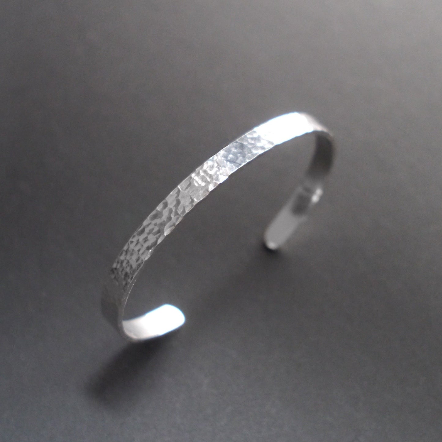 Hammered Texture Cuff in 6mm Sterling Silver