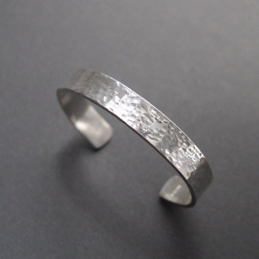 Hammered Texture Cuff in 10mm Sterling Sliver