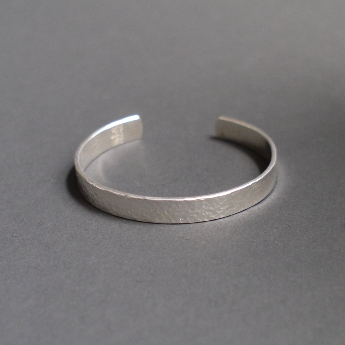 Hammered Texture Cuff in 8mm Sterling Silver