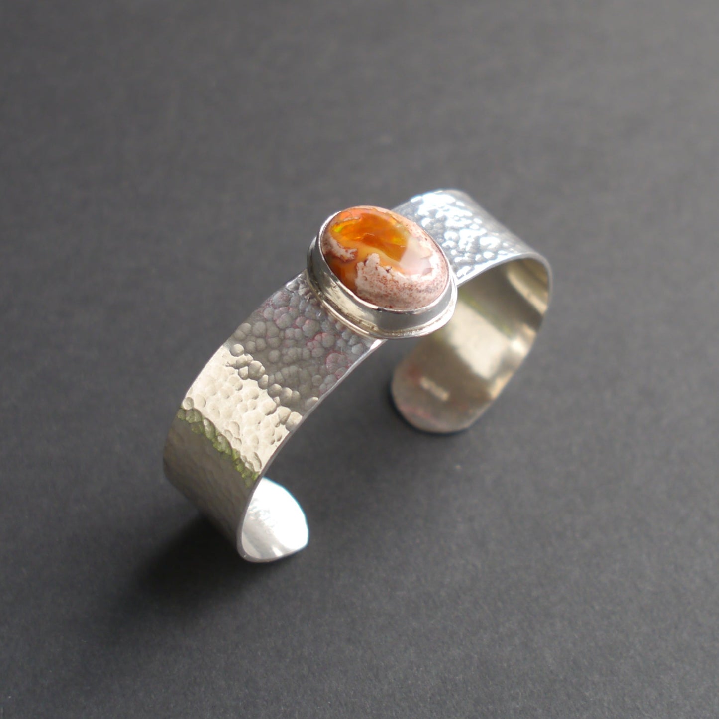 Mexican Fire Opal Statement Cuff in Sterling Silver