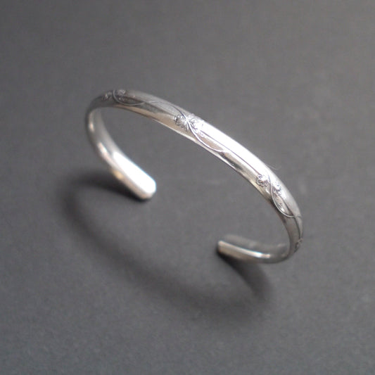 Floral Vine Comfort Cuff in 6mm Sterling Sliver