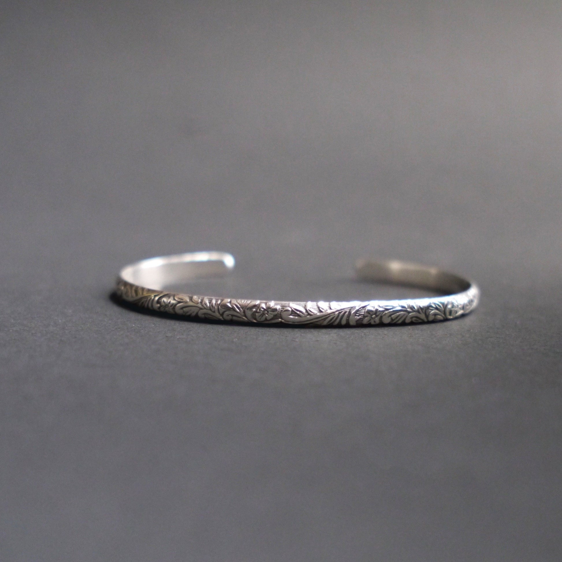 Floral Vine Cuff in 4mm Sterling Silver