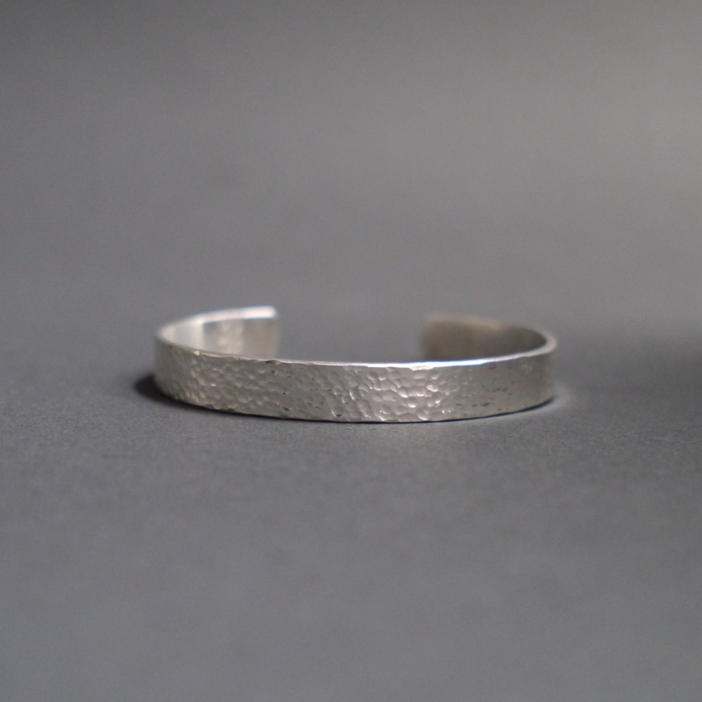 Hammered Texture Cuff in 8mm Sterling Silver