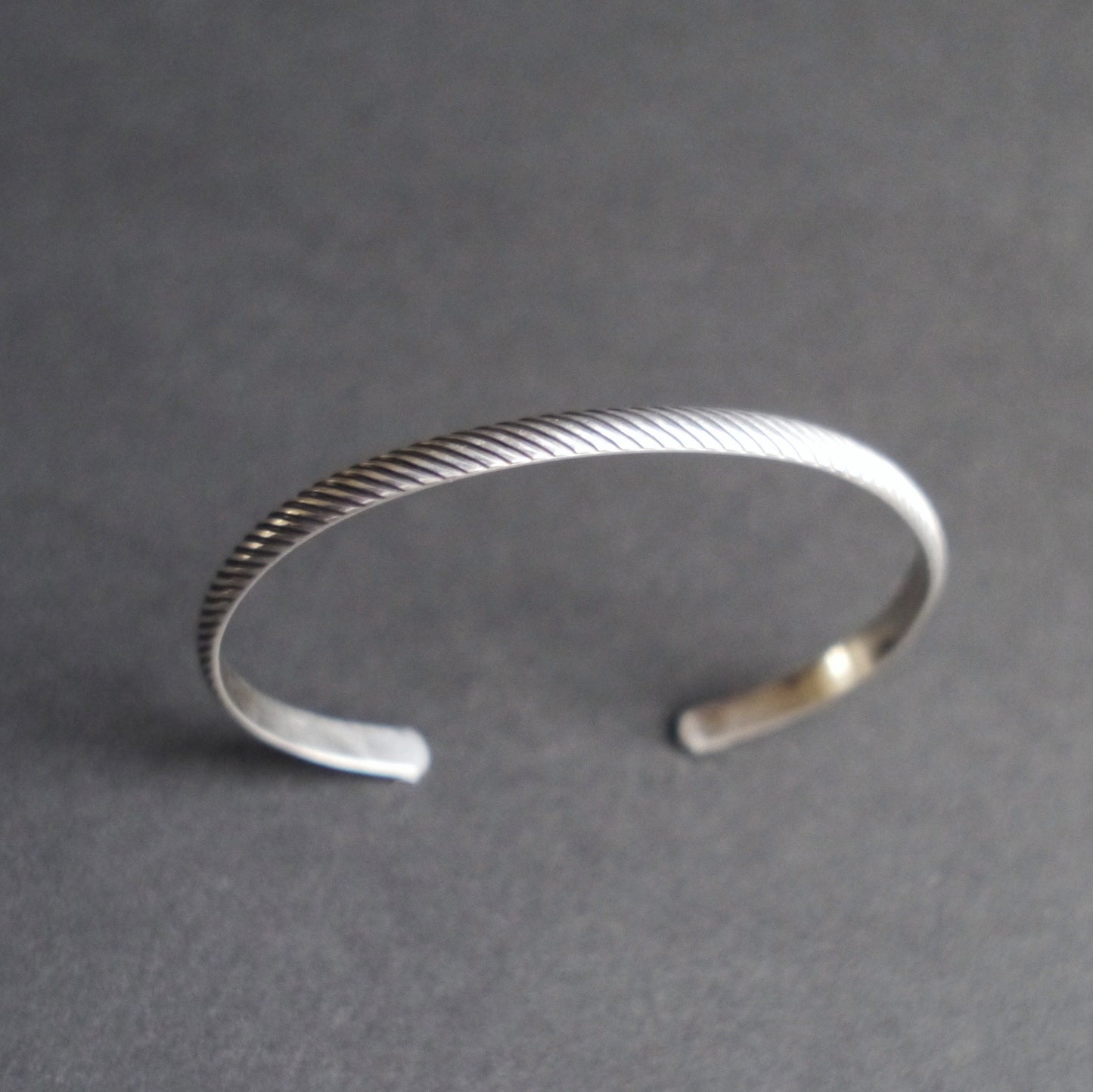 Striped Pattern Cuff in 5mm Sterling Silver