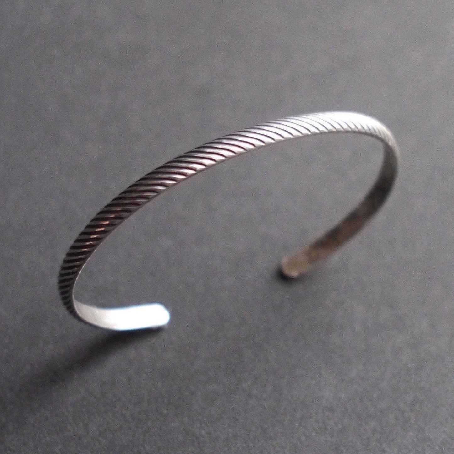 Striped Pattern Cuff in 5mm Sterling Silver