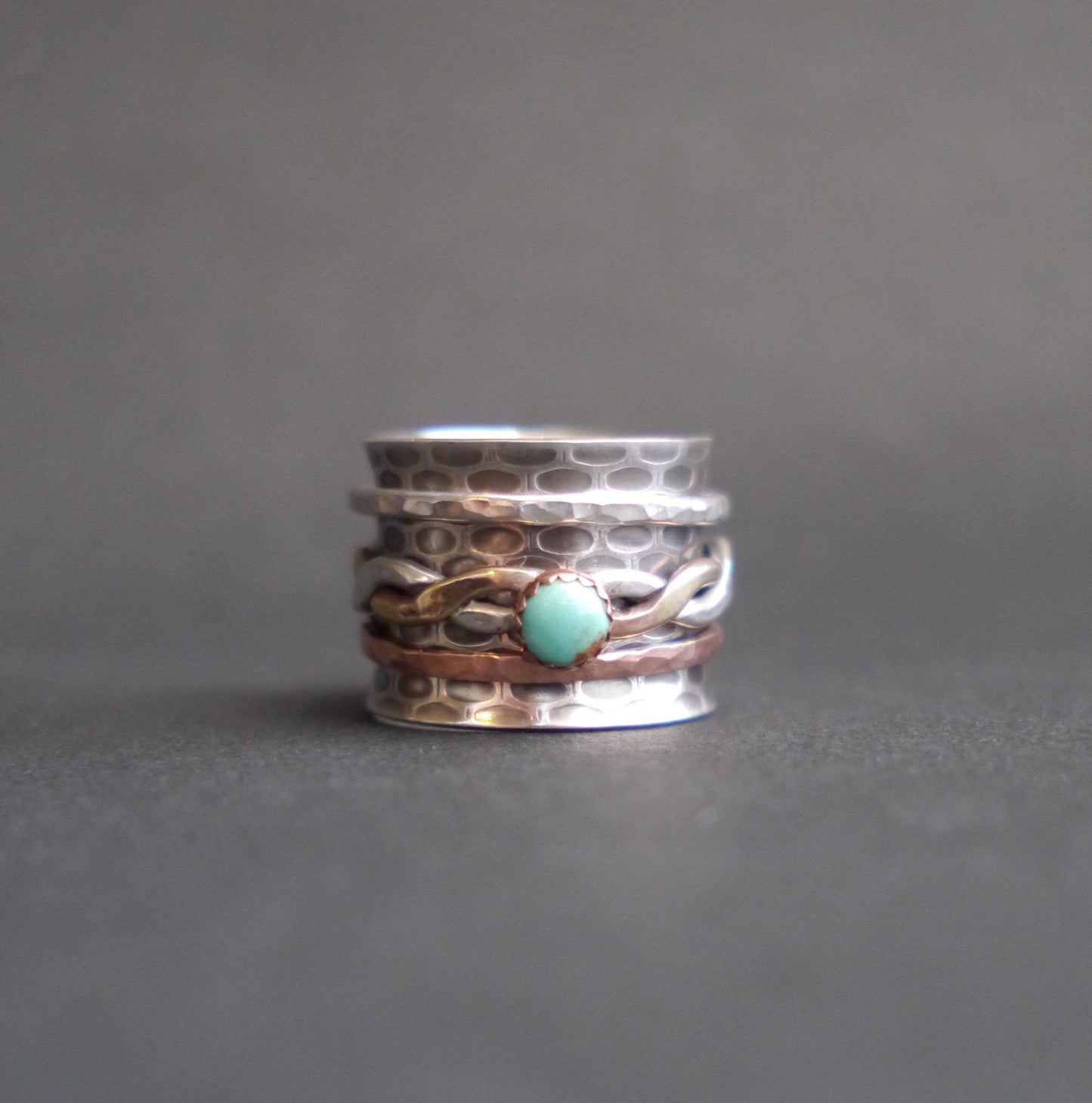Turquoise Spinner Ring - Meditation Ring - Worry Ring - Size 7