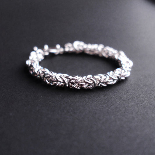 7mm Byzantine Chainmaille Bracelet in Sterling Silver