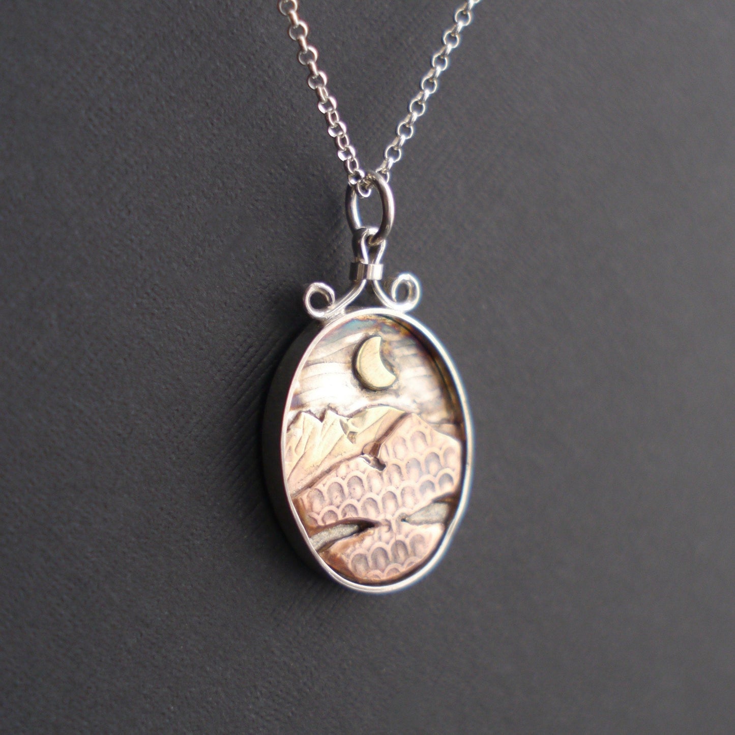 Blue Ridge Mountain Moonlight Shadowbox Pendant