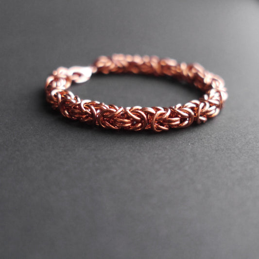 7mm Byzantine Chainmaille Bracelet in Copper