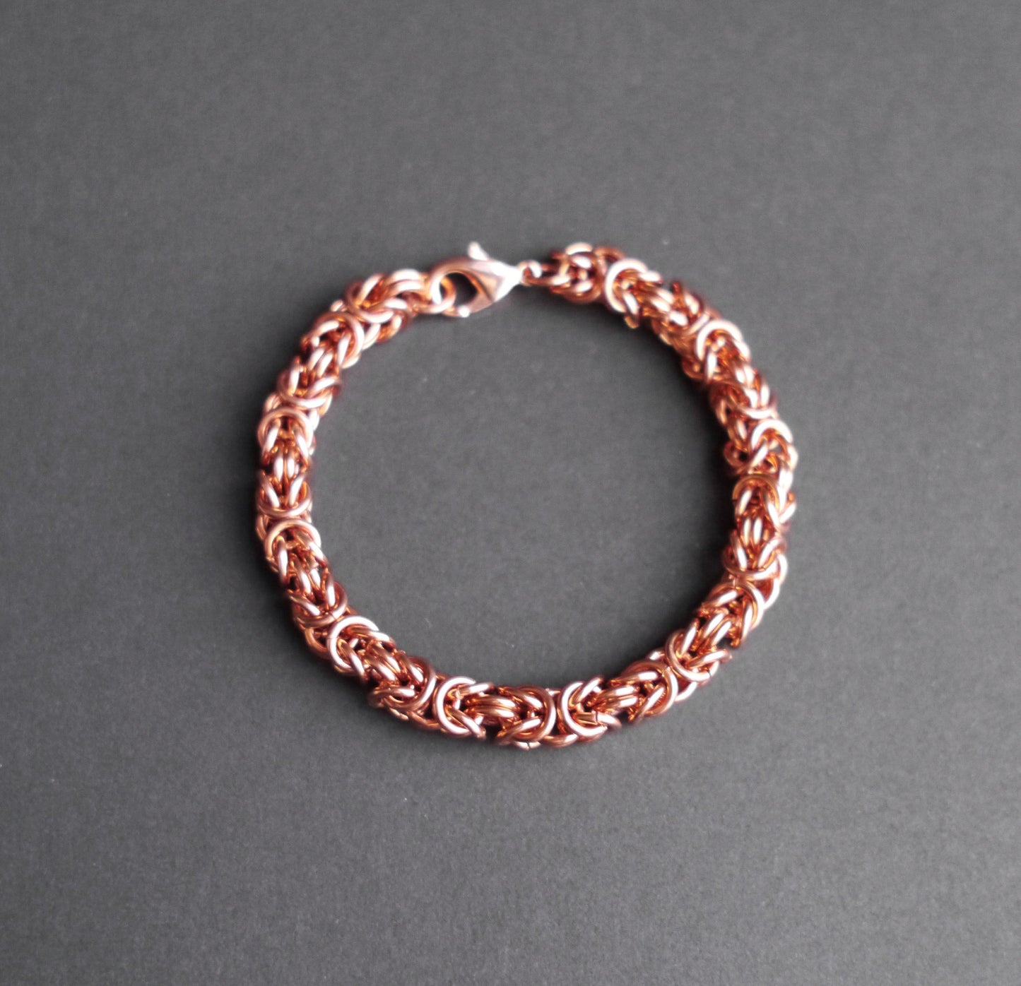 7mm Byzantine Chainmaille Bracelet in Copper