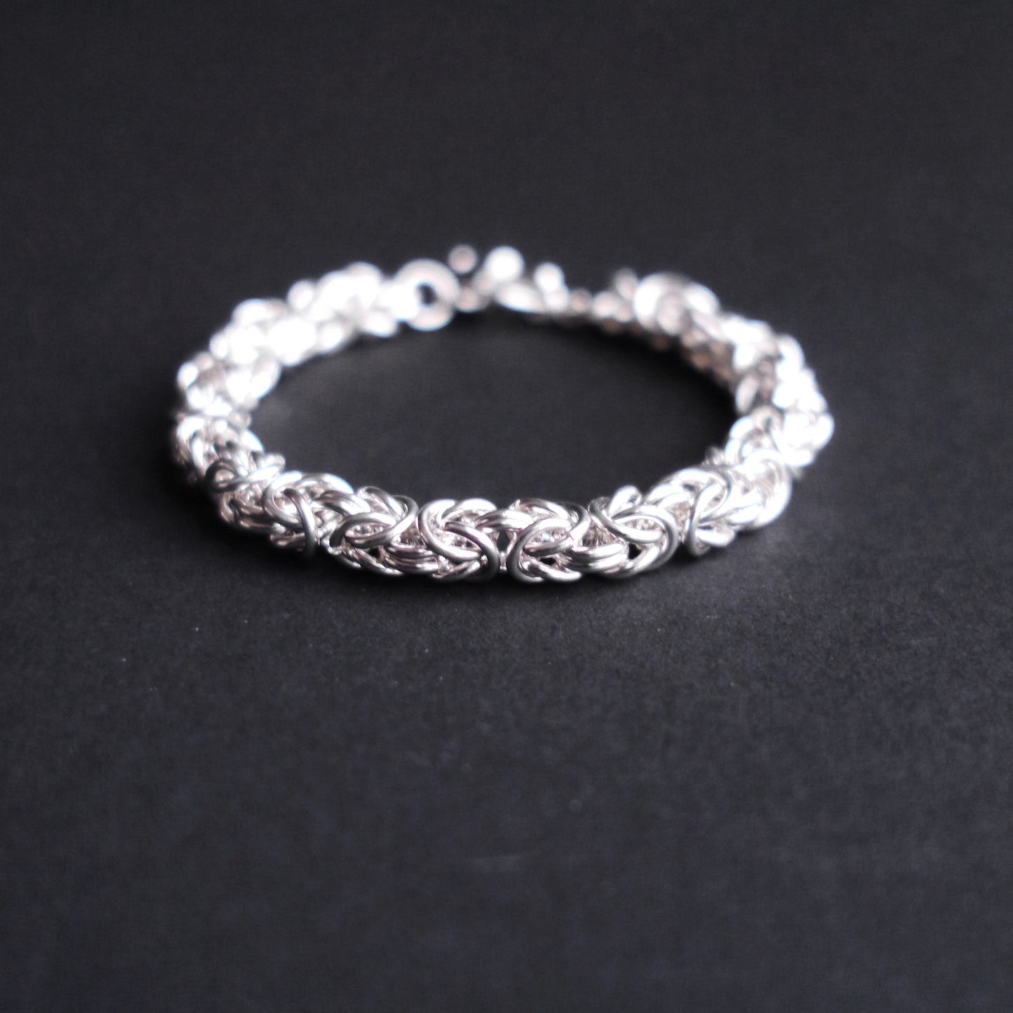7mm Byzantine Chainmaille Bracelet in Sterling Silver