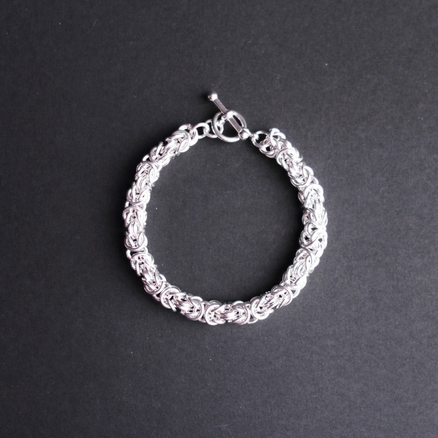 7mm Byzantine Chainmaille Bracelet in Sterling Silver