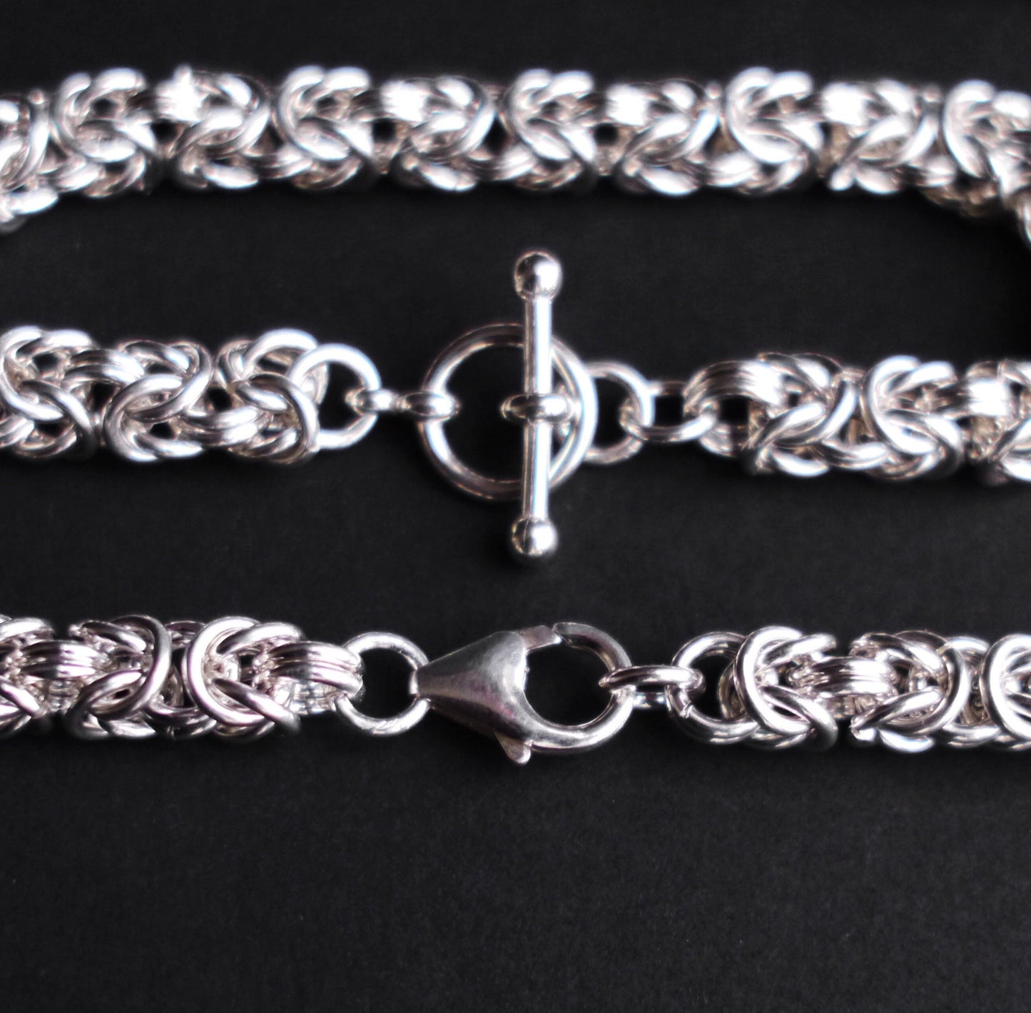 8mm Full Persian Chainmaille Bracelet in Sterling Silver
