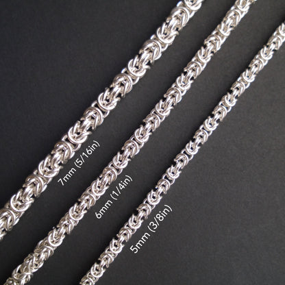 5mm Byzantine Chainmaille Bracelet in Sterling Silver