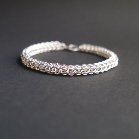 8mm Full Persian Chainmaille Bracelet in Sterling Silver