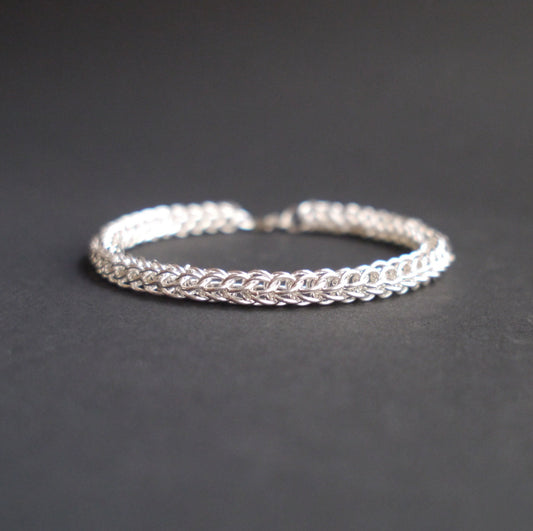 6mm Full Persian Chainmaille Bracelet in Sterling Silver