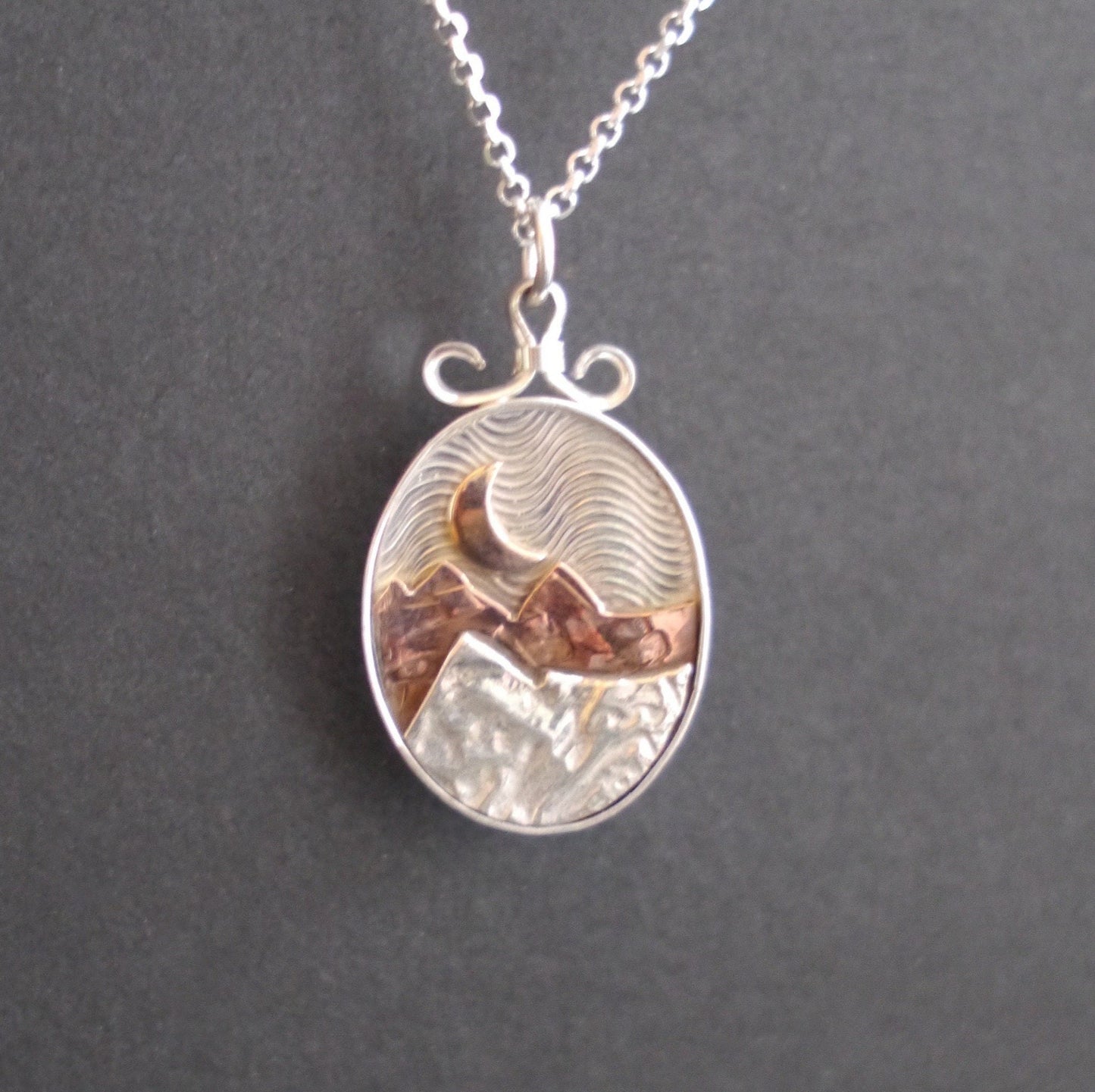 Blue Ridge Mountain Moonlight Shadowbox Pendant