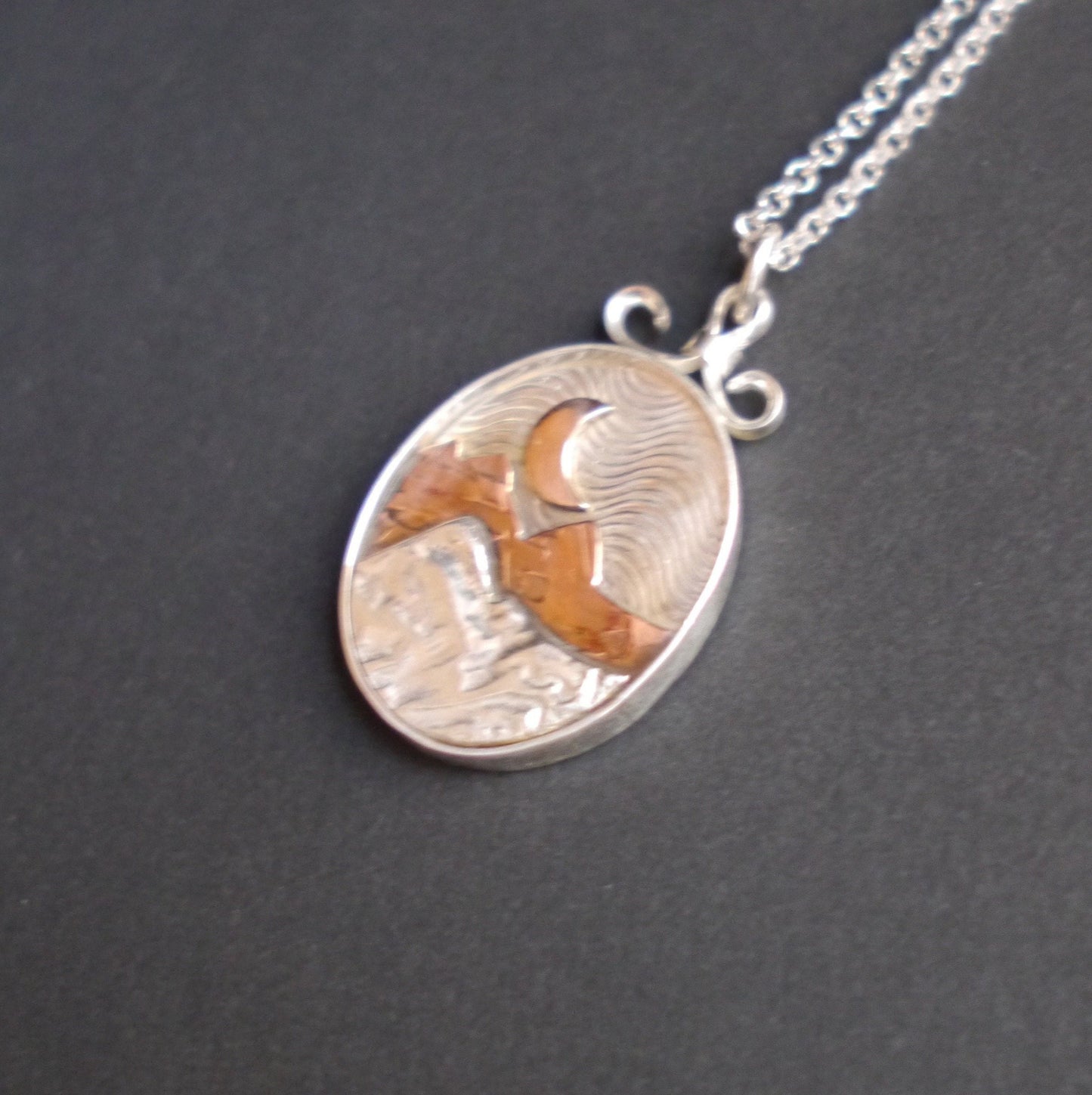Blue Ridge Mountain Moonlight Shadowbox Pendant