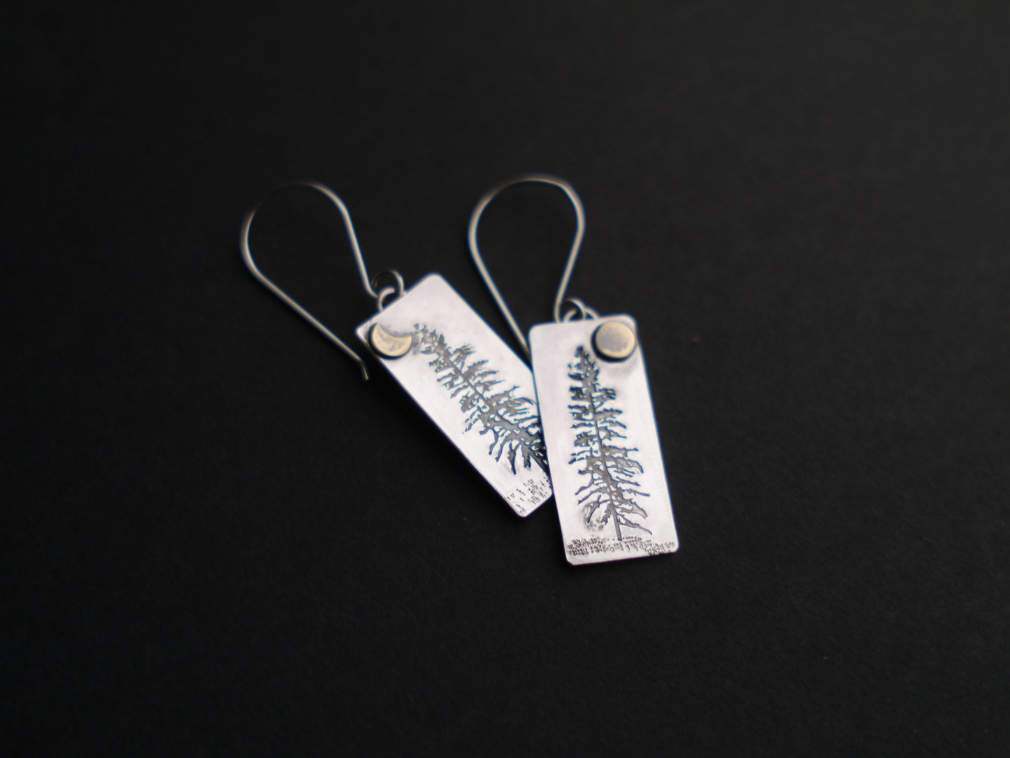 Tamarack Pine Earrings in Recycled Sterling Silver