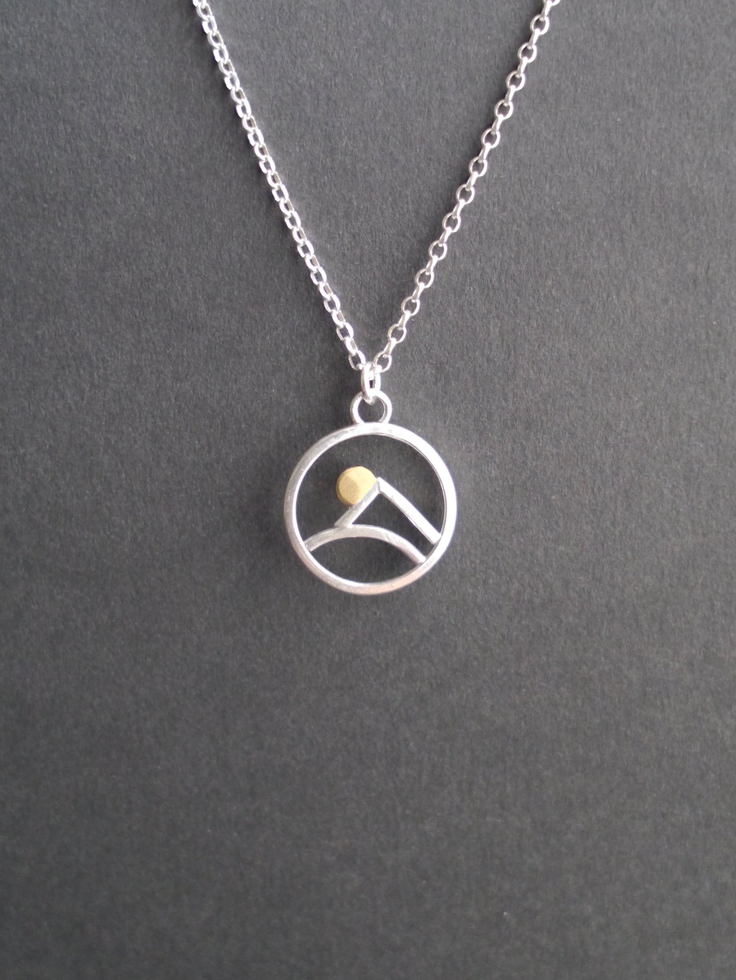 Minimalist Mountain Charm Pendant (1)