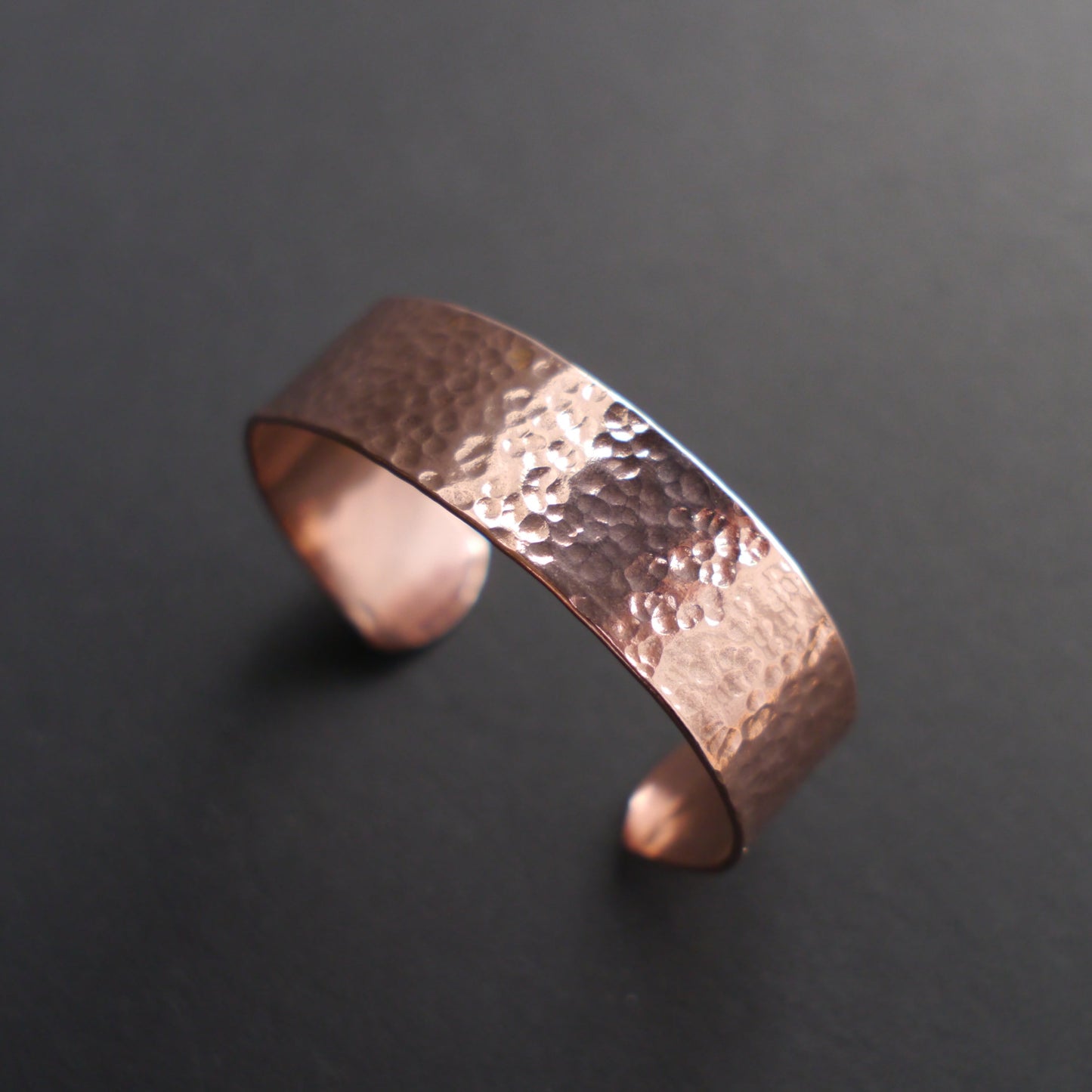 Hammered Texture Cuff in 19mm Recycled Copper