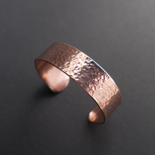 Hammered Texture Cuff in 19mm Recycled Copper