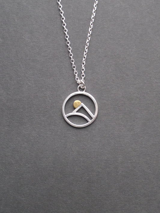 Minimalist Mountain Charm Pendant (1)