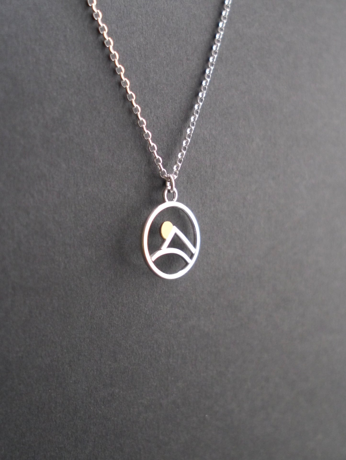 Minimalist Mountain Charm Pendant (1)