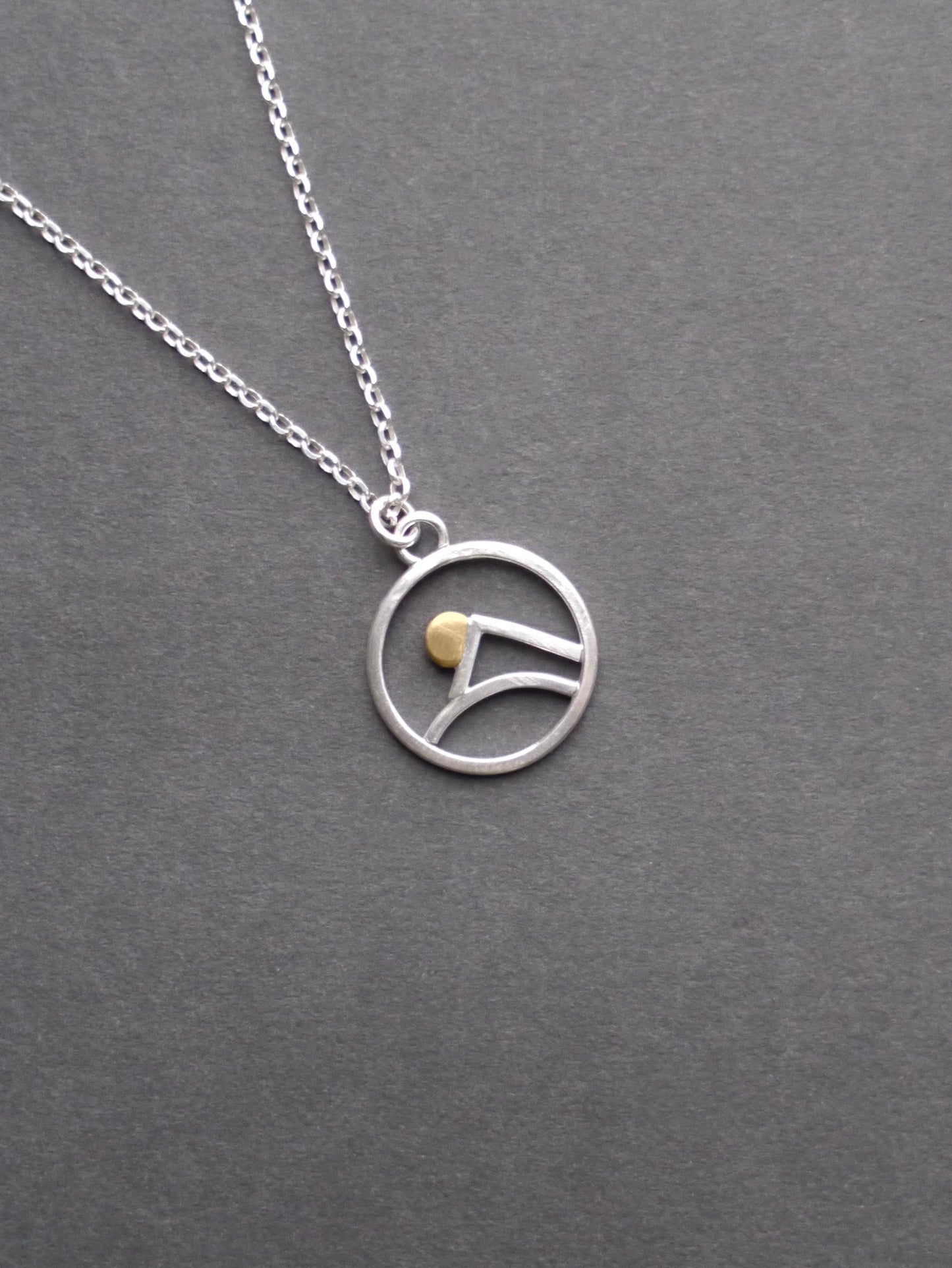 Minimalist Mountain Charm Pendant (1)