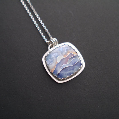 Blue Ridge Mountainscape Cloisonné Pendant