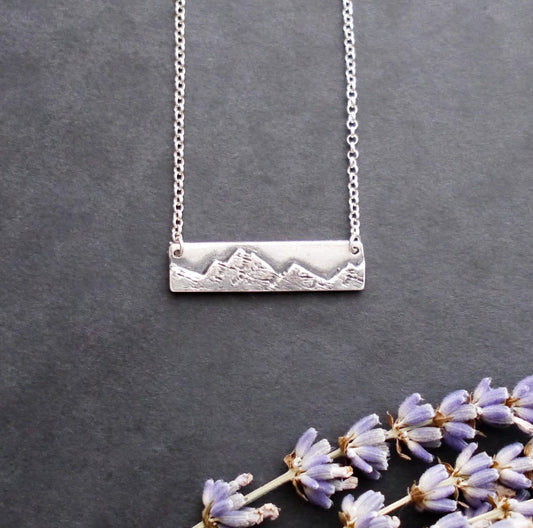 Petite Silver Summit Bar Necklace