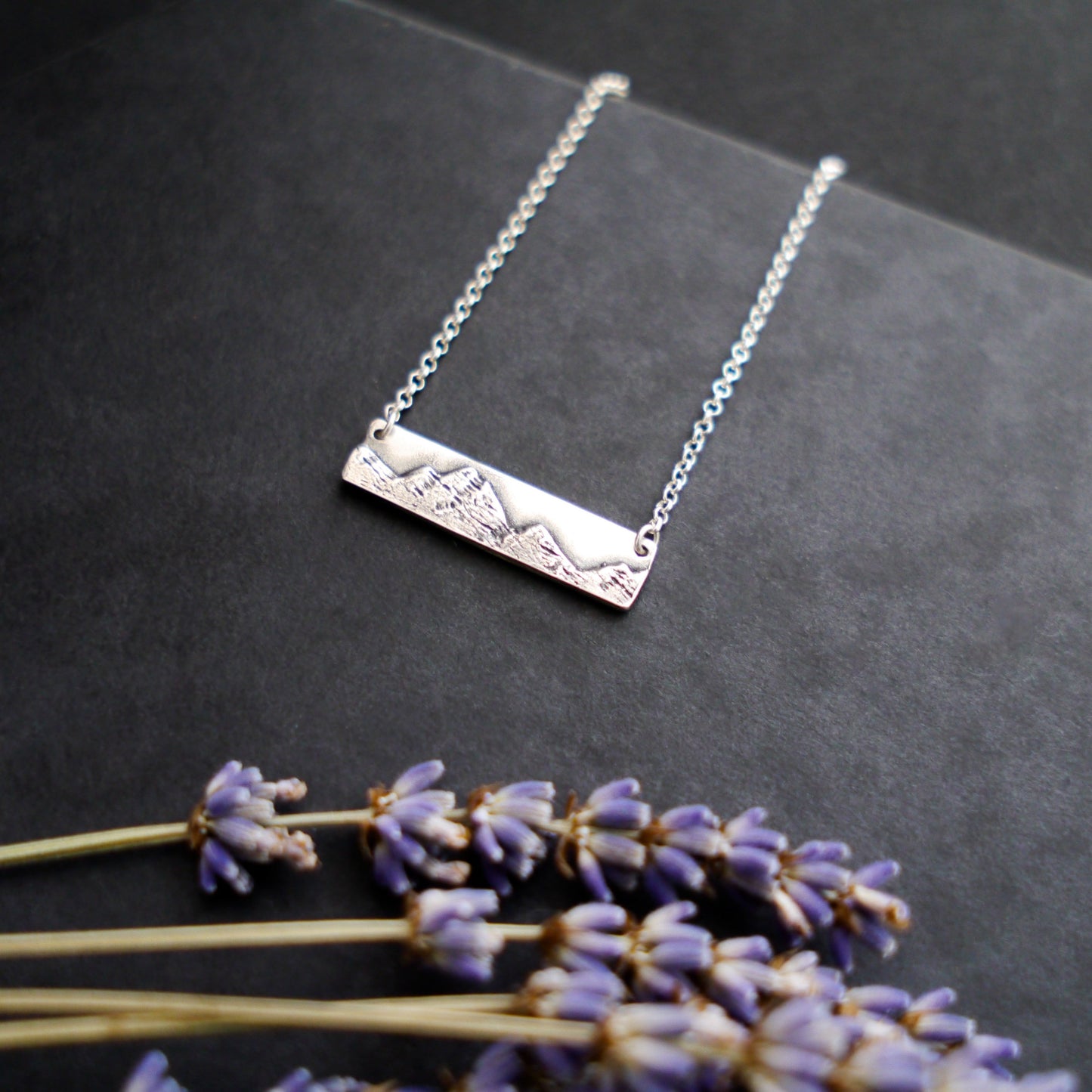 Petite Silver Summit Bar Necklace