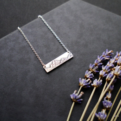 Petite Silver Summit Bar Necklace