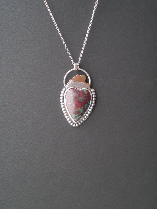 Sonora Skies -  Large Heart Shaped Sonora Sunrise Pendant