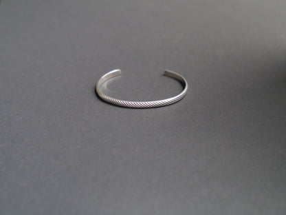 Striped Pattern Cuff in 5mm Sterling Silver