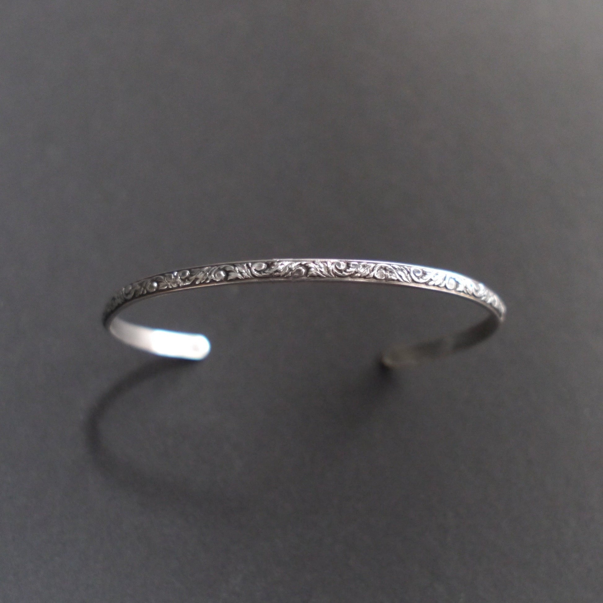 Floral Vine Cuff in 3mm Sterling Silver