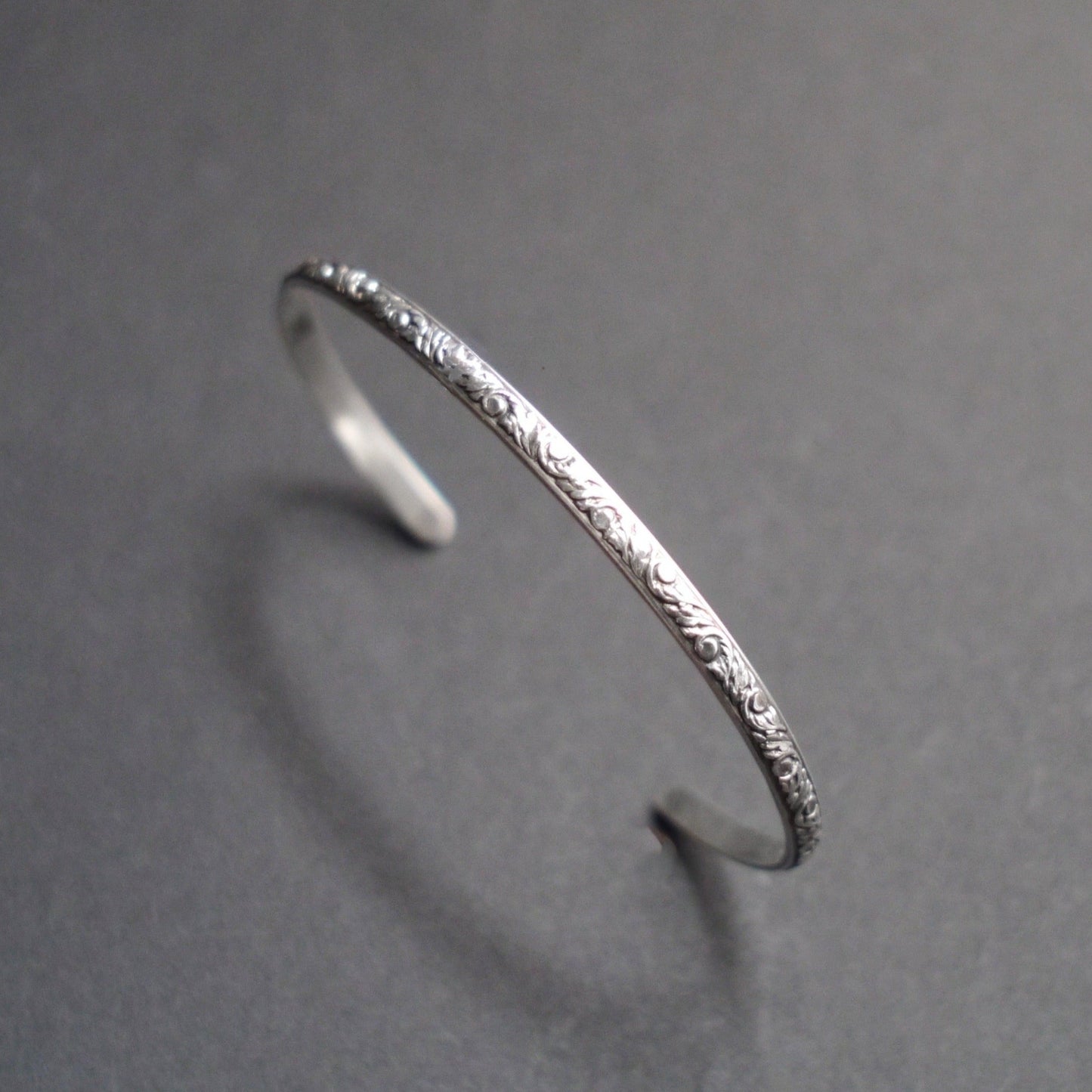 Floral Vine Cuff in 3mm Sterling Silver